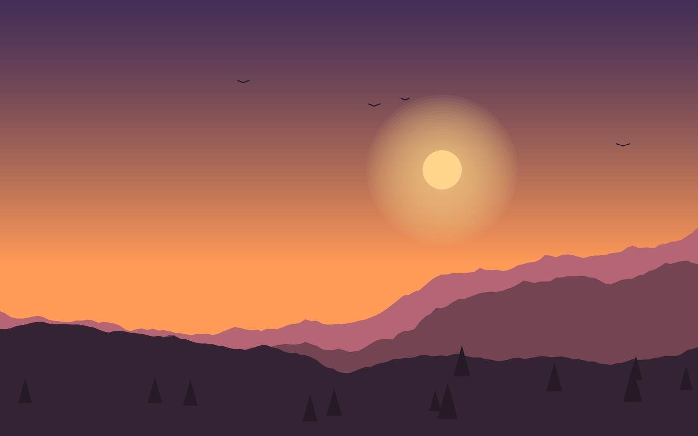 Ilustração de uma paisagem