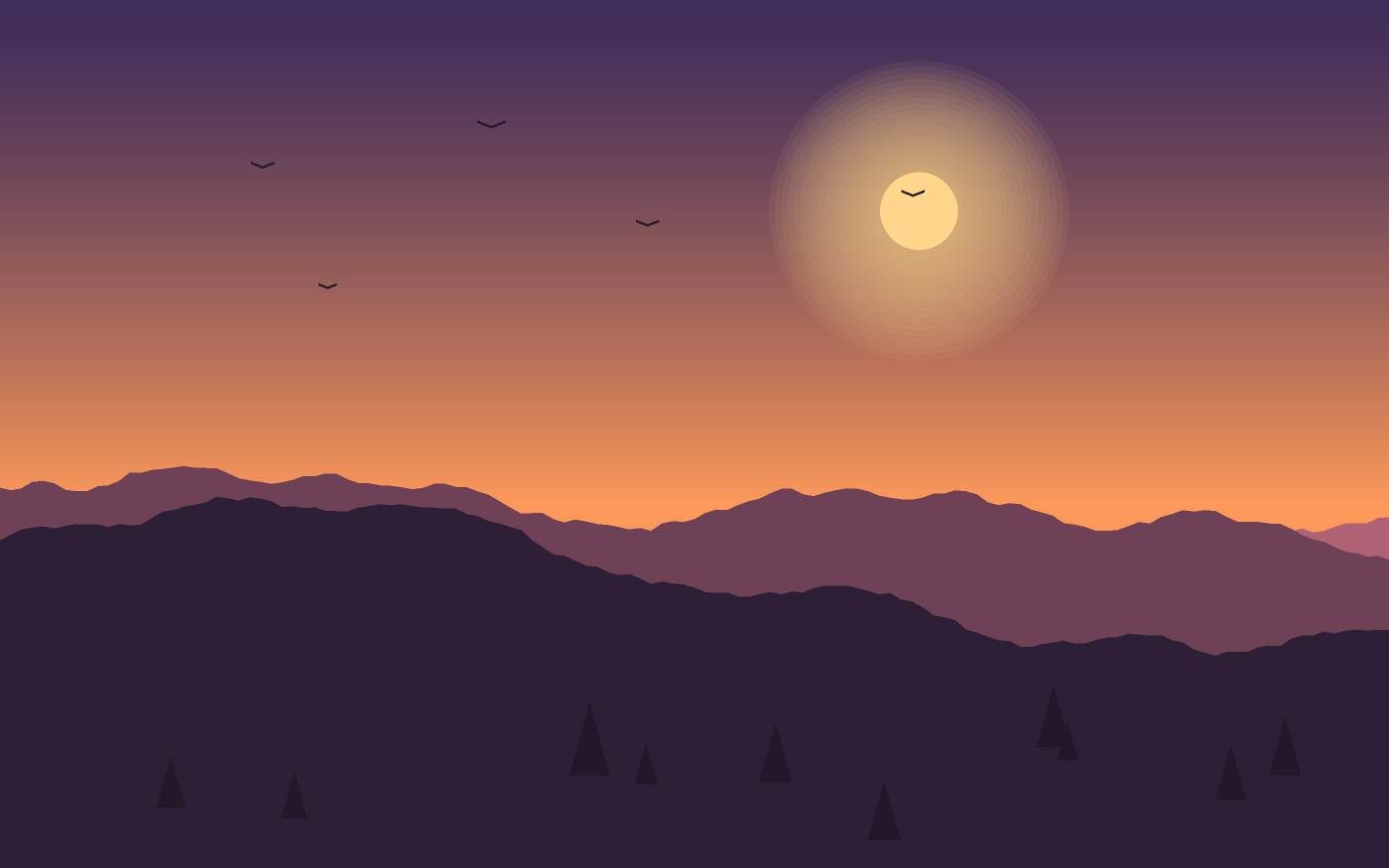 Ilustração de uma paisagem